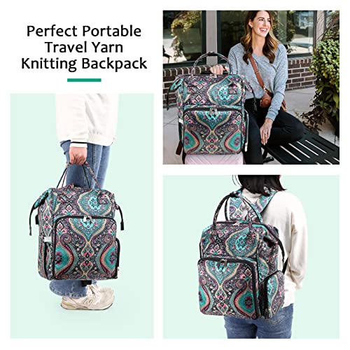 Image of crochet bag,knitting bagBackpack and Tote Bag Storage Bag ,Large capacityYarn Storage Organizer Travel Crochet Bag Women Carrying Crochet Accessories Knitting Needles Crochet