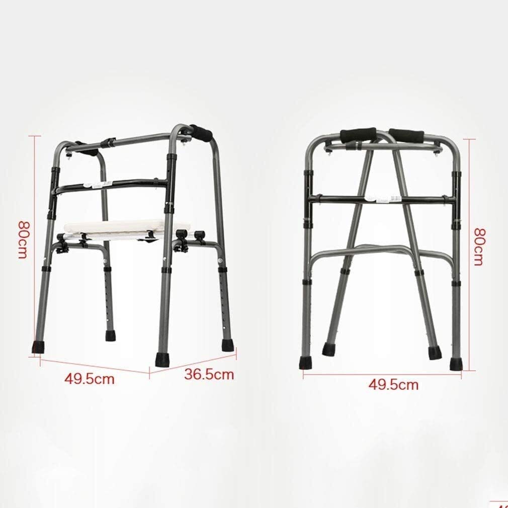 Cesta para Caminar para Personas Mayores con Ruedas para Personas Mayores, Cesta Plegable con 2 Ruedas, Andador con Ruedas, Altura Ajustable, Ayuda para la Movilidad, Marco para ca