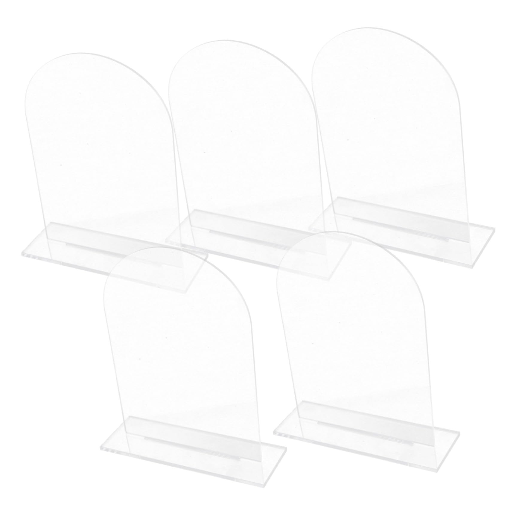 Transparente Acryl Tischkarten für Hochzeiten, 5 Satz, Bogenform | Leere Platzkarten mit Halterungen, für Geburtstage und Empfang, Praktische Ausführung