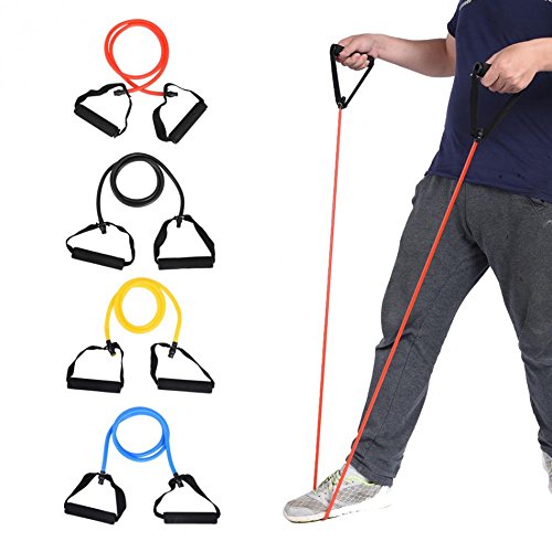 MANOGYAM Single Toning Tube | Resistance Tube | Stretching Tube | Fitness Band | Toning Tube for Home Workout, Strength Training, Crossfit, Pilates, Resistance Bans fo Men & Women (Black)