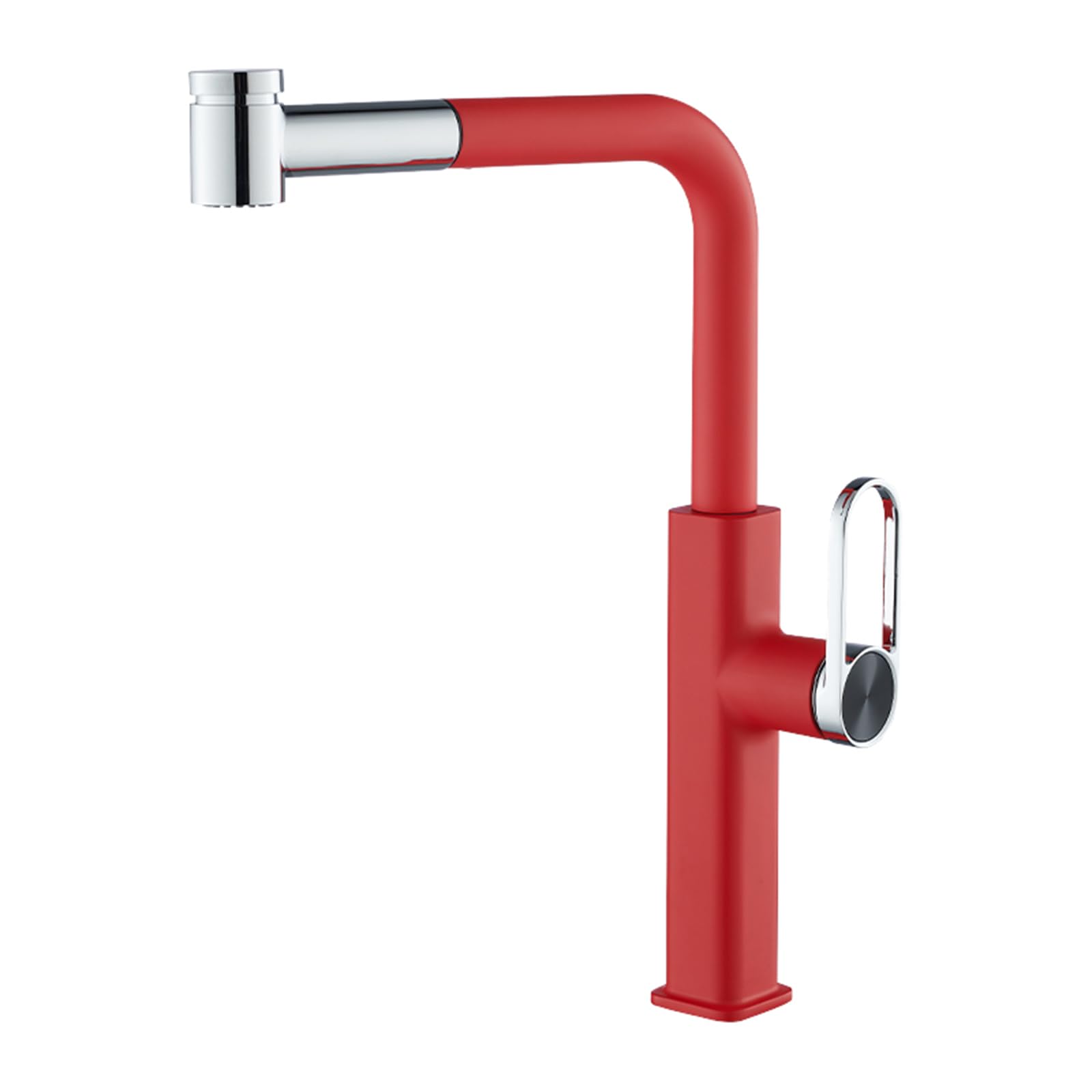XJTNLB Rubinetto Lavello Cucina Doccetta Estraibile Rubinetti da Cucina Rosso Miscelatore Monocomando per Acqua Fredda e Calda