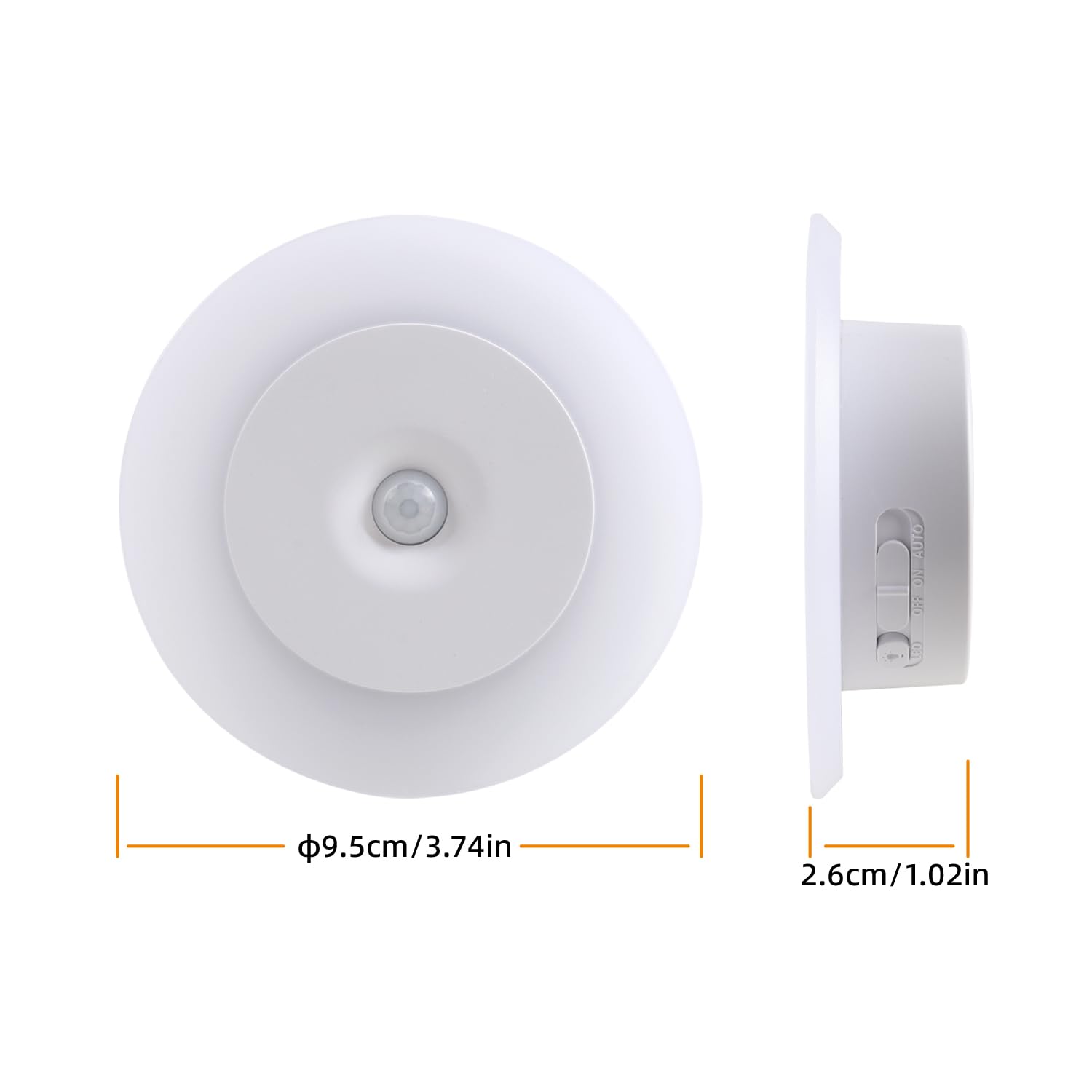 DAMI Luz nocturna recargable con sensor de movimiento para interiores, luz LED de 1200 mAh con 3 CCT (3000 K/4500 K/6500 K), regulables, magnéticas, para escaleras, pasillo, dormitorio (paquete de 2)