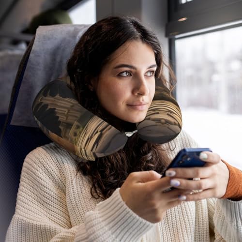 Almohada U para viaje de espuma viscoelástica negra miniatura 6