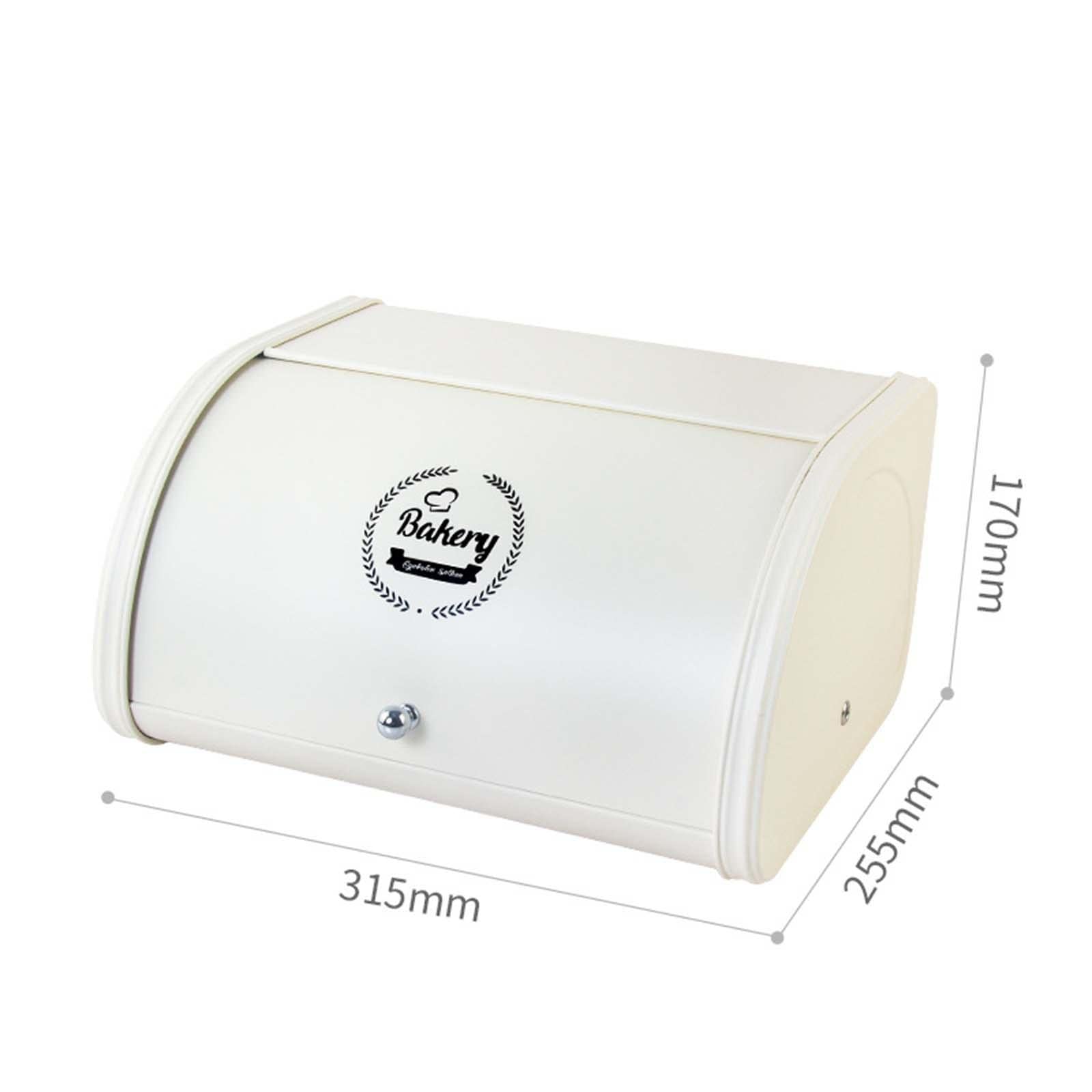 Panera de metal con rollo para el hogar, cafetería o panadería, color negro (blanco)