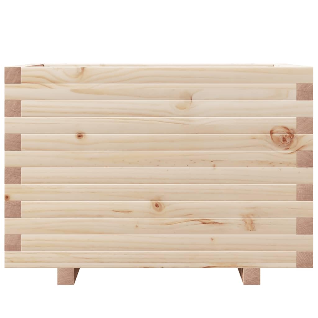 Donica z litego drewna sosnowego, 70 x 40 x 49,5 cm, do ogrodu, roślin, warzyw, ziół, wytrzymała rama, podwyższona grządka o rustykalnym uroku i dużej ilości miejsca na ziemię, dekoracyjna