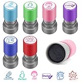 Self-Inking Teacher Stamps Set, Fun & Cute Teacher Stamp Kit 6 Pack Self-Inking Rubber Stamps for Pre-School and Elementary School