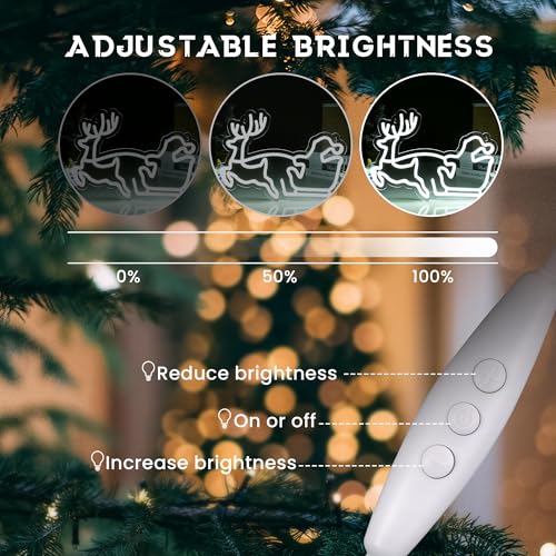 Image of Santa Claus And The Sled Neon Sign Christmas white LED Sign Light,Art Wall Decorative Night Light 3 Colors for Indoor Party Kids Bedroom Wedding Bar Pub Club Christmas Decor,15.94 inch*11.22 inch