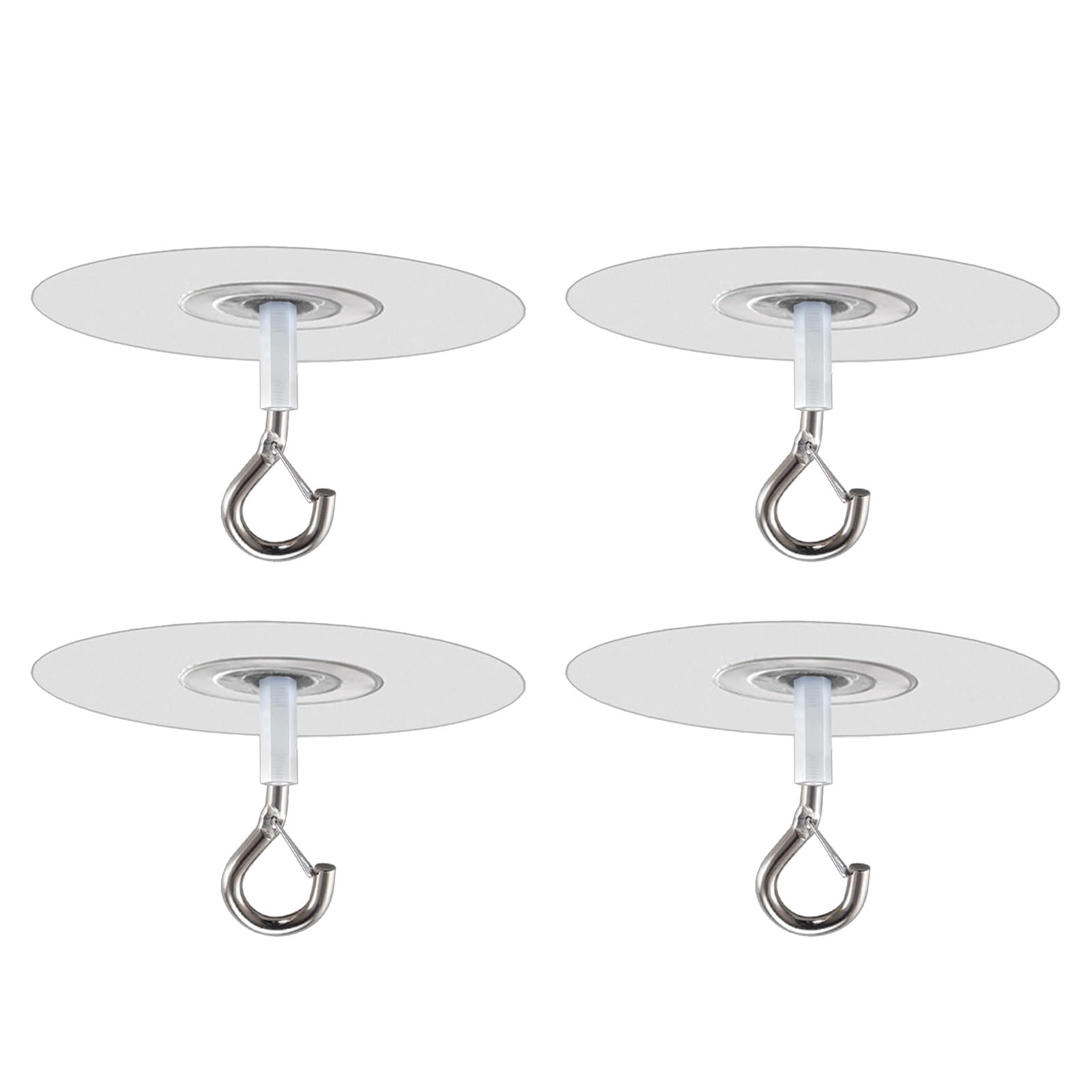 Yhplxyuus Of 4 Transparency Hooks Adhesive Mounting for Bird Feeders Outdoor Decoration Removable Ceiling Plant Hanger Strong Adhesive Ceiling