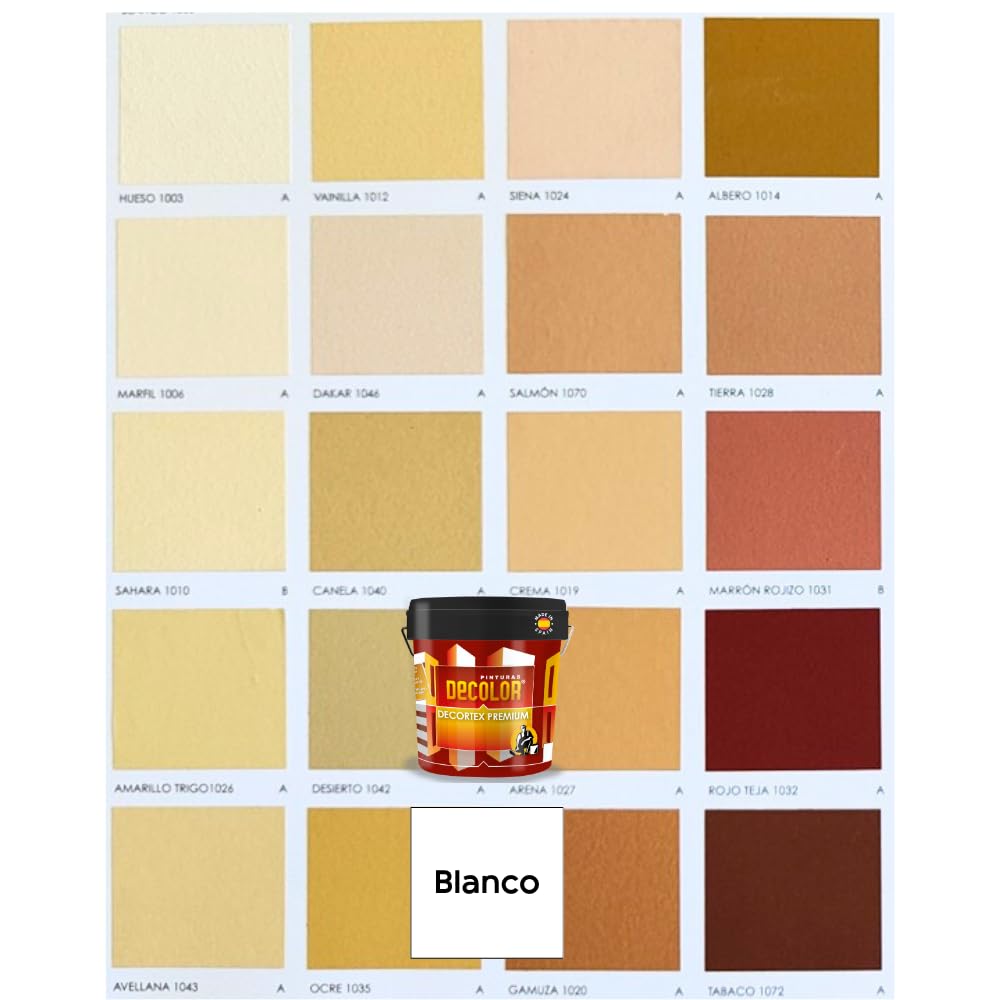 PINTURAS DECOLOR DECORTEX LISO PREMIUM - Pintura revestimiento impermeabilizante para fachadas. (4 litros). DAKAR.