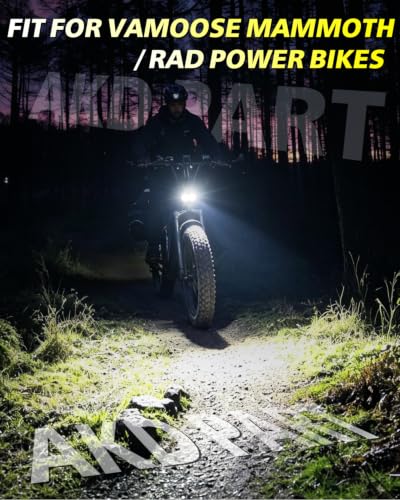Image of 2 Pin Male eBike Headlight for Rad Power Bikes Vamoose Mammoth | High Intensity CREE LEDs, Spot Flood Combo Beam, 6000K 20W Waterproof E-Bike Light, Check Connector Before Purchase