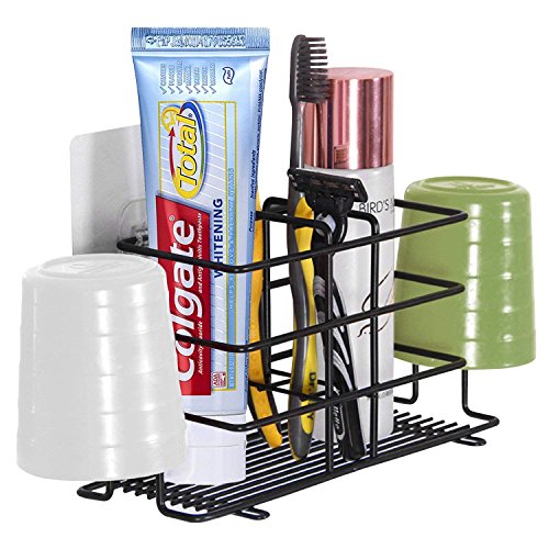 Image of Toothbrush Holder Stainless Steel Toothpaste Holder Wall Mounted for Bathroom Storage, Kitchen Storage Shelf Rack Organizer