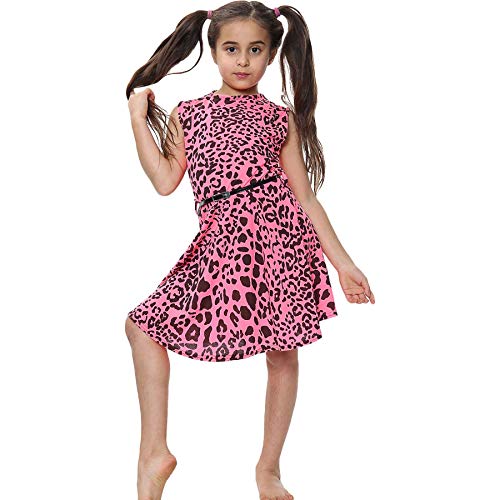 A2Z 4 Kids Kids Girls Skater Dress Designer's Leopard Print Neon Colors Top Dance Party Fashion Summer Dresses with A Free Belt Age 5 6 7 8 9 10 11 12 13 Years - Image 3