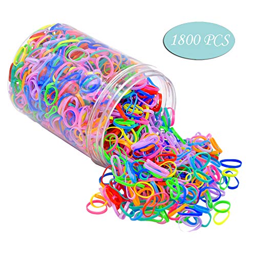 Rubber Bands Girls Kids Hair Elastics Ties Fashion Multicolor Soft No Damage with Free Box 1800 Count