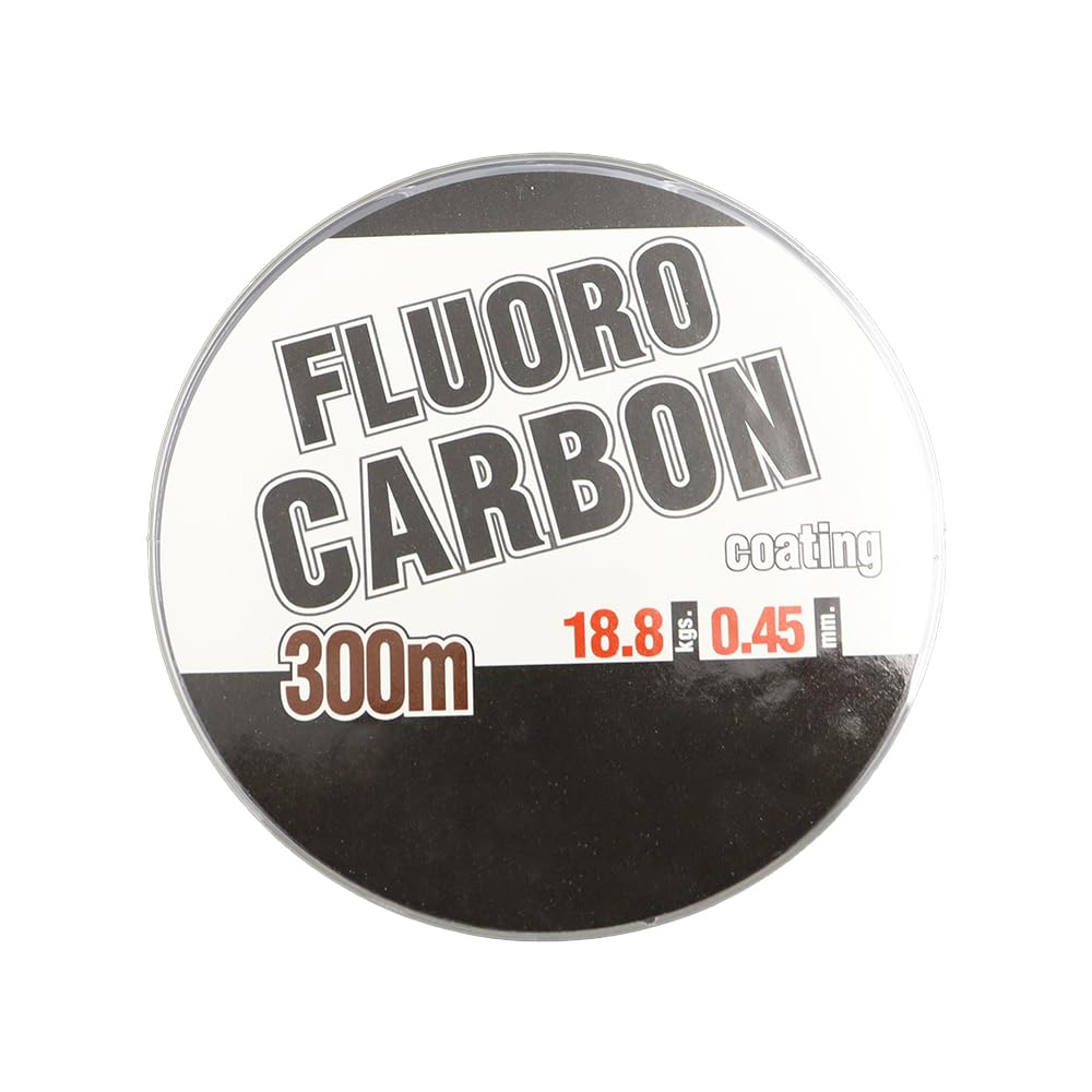 FONGKNOX 300M Fluorocarbon Fishing Line Fishing Lines Leader 100% Fluorocarbon Strong Tension & Smooth High Sensitive Anti-Knotting Anti-Curl Freshwater Saltwater Fishing Line Dia 0.45mm 41.4LB/18.8KG