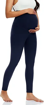 Happy. angel Women’s Maternity Leggings Over The Belly, Soft Stretchy Pregnancy Pants for Active Workout Yoga Wearing