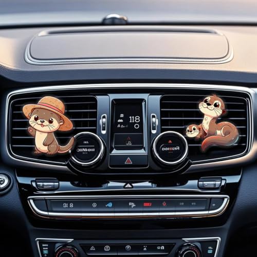 Image of Cute Car Air Freshener Clips,Otter Car Vent Clip,Car Vent Decoration Accessories,Auto Air Conditioner Clip,Automotive Interior Decoration Gifts for Girls and Women