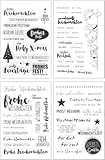 2025 Neu Weihnachtsstempel 4 Blätter Silikonstempel Weihnachten Deutsch Frohe Weihnachten Stempel Silikonstempel Winter Clear Stamp Weihnachten für DIY Bullet Journal Scrapbooking Fotoalbum
