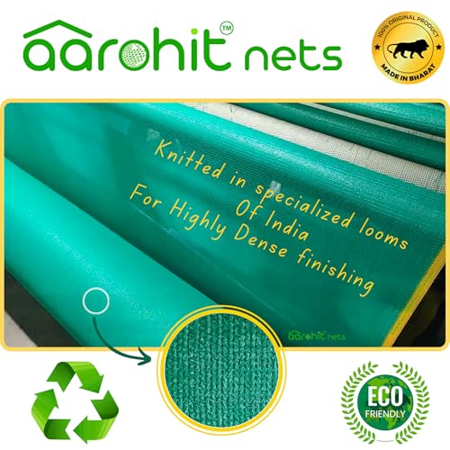 Image of NETS Green Net for Fencing Garden (5Ft X Ft) 75% UV Sunlight Protection 100GSM for Fencing, Boundary, Balcony, Multipurpose Agro Green Shed Net Roll (5Ft X 25Ft)