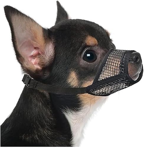 Dog Muzzle, Soft Mesh, Breathable, Anti-Bite and Anti-Chew, for Small, Medium and Large Breeds, Permits Panting and Drinking, Grooming and Outdoor Use