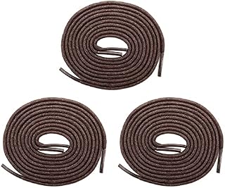 Qiuyan 3 Pairs 80cm Waxed Round Formal Dress Shoelaces Diameter 3mm Thin Oxford Shoe Laces for Men and Women's Casual Dress Boots School Shoes - Brown
