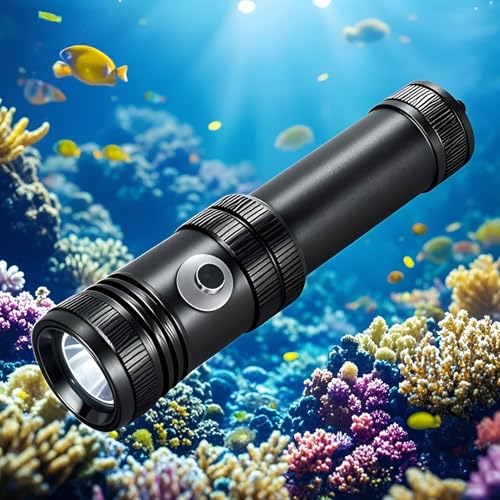 Lampe torche de plongée sous-marine rechargeable 4 modes étanche - 3
