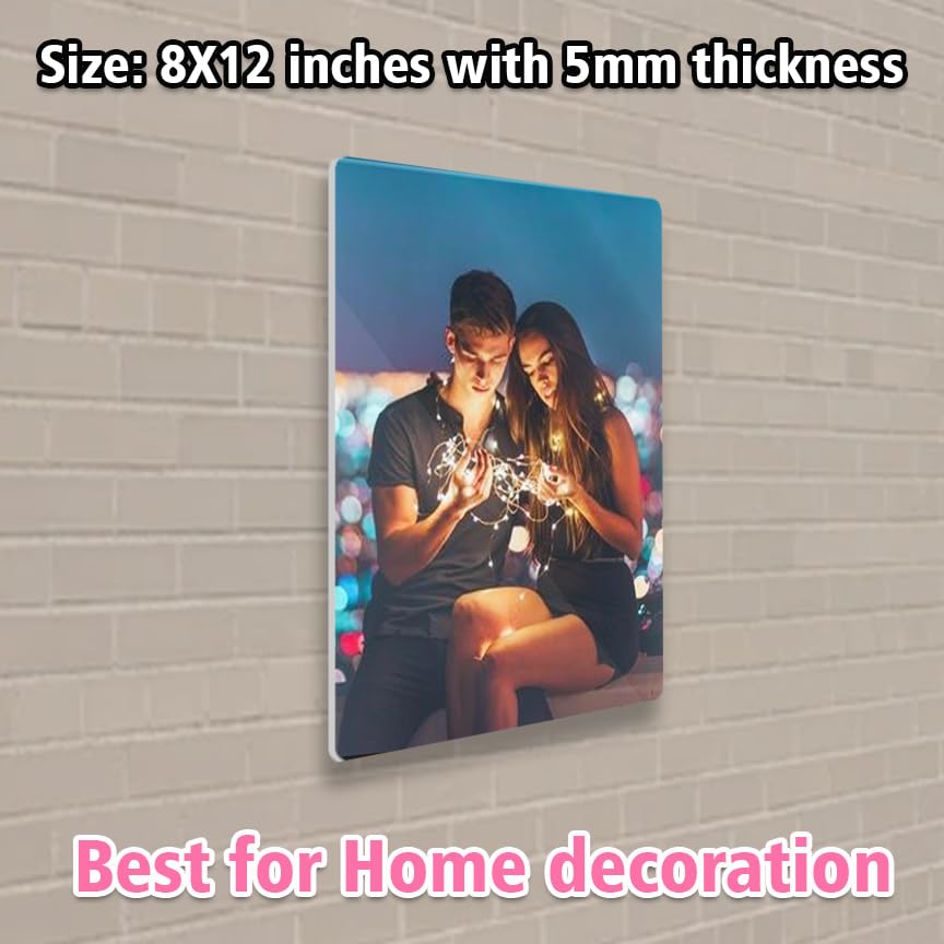 Image of SAVRI Personalized Acrylic Glass Finish HD Photo Printed Frame Wall Art - Your Favourite Picture- Best for Birthday, Anniversary, Christmas Decorating Item. Festival Gifts - 8x12 Inch, 5mm Thickness.