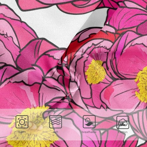 Pink Peony Flowers White Girls Underwear Toddler 2t Cotton Cute Panties Girl Bright Underpants Briefs3