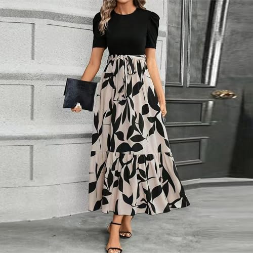 Summer Dresses for Women 2025 Casual Flowy Floral Maxi Dress Elegant Empire Waist Beach Dresses3