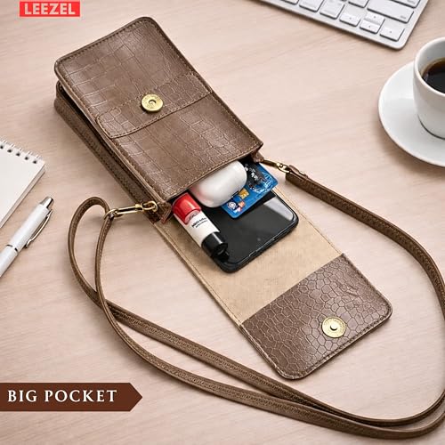Image of LEEZEL Women's Girls Wallet Sling Bag for Mobile Cell Phone Holder