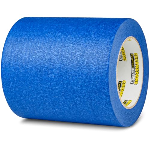 Image of Blue Painters Tape，6Inch x 60Yards,Blue Masking Tape,Painting Tape for Wall | for Wall Painting,DIY Crafts Arts,Painter's,Decoration Labeling,No Residue, Easy Removal