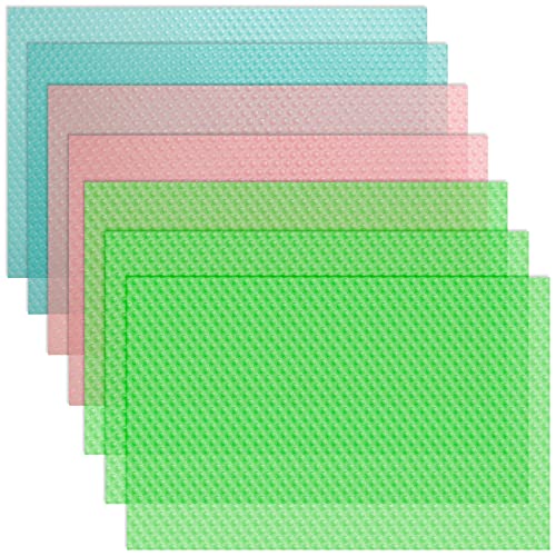 Refrigerator Liners, 7 PCS EVA Fridge Liner Refrigerator Mats for Shelves Washable Shelf Liner for Drawer Kitchen Cupboard Table Vegetables Pads, Easy to Clean Waterproof Placemats 17.7 x 11.4 Inches