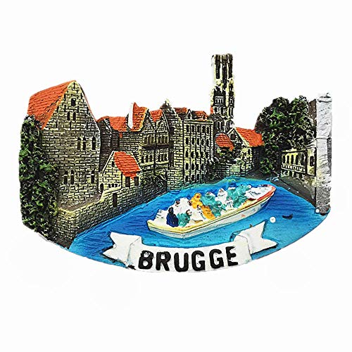 3D Bruges Belgium Fridge Magnet Tourist Souvenir Gift Collection Home & Kitchen Decoration Magnetic Sticker Brugge Belgium Refrigerator Magnet