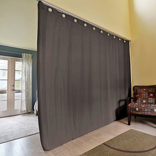 RoomDividersNow Premium Heavyweight Ceiling Track Room Divider Kit - X-Large B, 9ft Tall x 9ft - 12ft Wide (Dark Chocolate)