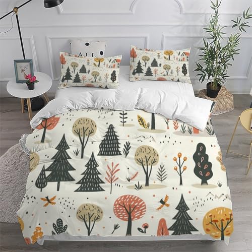 Housse de couette 3 pièces aux finitions soignées parure de lit king durable