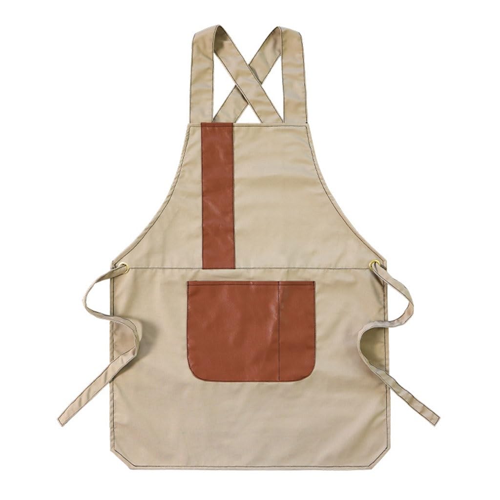 TEESONG Delantal de Chef Delantal de Cocina for el hogar, Lona, ​​Barista, Tienda de té con Leche, Catering, Estudio de Arte, Ropa de Trabajo for Hombres y Mujeres Delantales para Hombres(A)