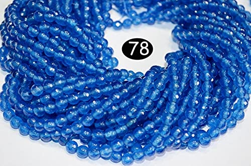 Quartz Neon Blue naturel 6mm perles facettées jade quartz fil de pierres de 14.5 pouces
