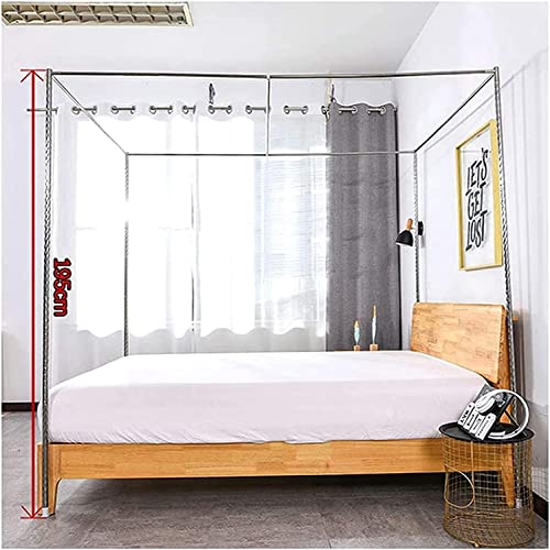 Uchwyt na moskitierę ze stali nierdzewnej, ramka na moskitierę z czterema narożnikami do baldachimu łóżka, do Twin/Full/Queen/King Size/California King (kolor: 25 mm, rozmiar: 1,8 x 2,2 m (6 x 7,2