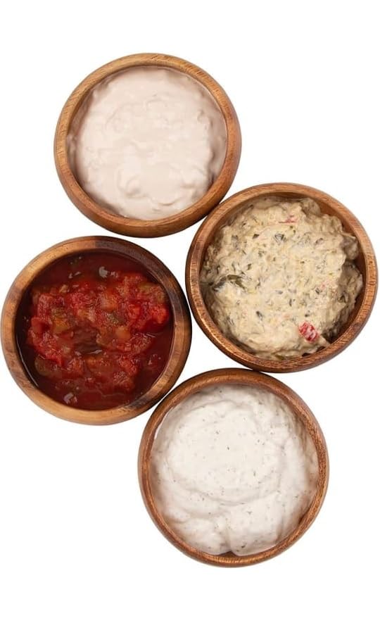 Image of Wooden Snack Bowls Set of 4, Size 12.7 cm /5 inch x 5.08 cm /2 inch