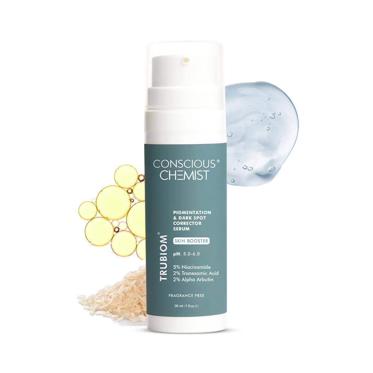 Conscious Chemist® 5% Niacinamide Face Serum | 30ml | Serum for Pigmentation and Dark spot, Alpha Arbutin & Tranexamic Acid Face Serum, For Acne Scars & Uneven Skin, Fragrance & Cruelty Free - Trubiom