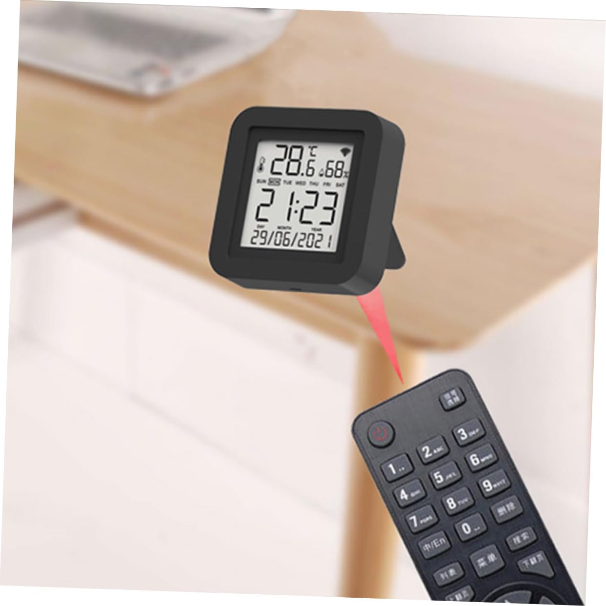 HOMSFOU Indicatore Di Temperatura Digitale Misuratore Di Umidità Interno Termometro Igrometro Per Interni Strumento Di Monitoraggio Della Temperatura Umidità Design Compatto Per Uso
