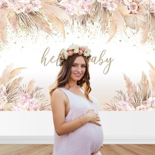 Fondo Boho para Baby Shower 7x5ft Rosa miniatura 4