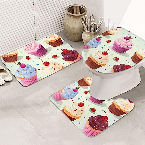 Tapis de bain microfibre cupcakes pour une sortie de douche douce et colorée