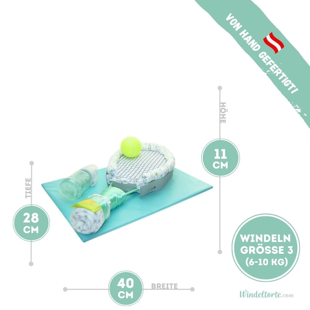 Tennis [SPORTSKANONE] - Jungen & Mädchen - Neutral Unisex - Geschenk zur Geburt - Babyparty - Baby - Babyshower - Pullerparty - Babyartikel - Babyartikel - Lätzchen - Spucktuch