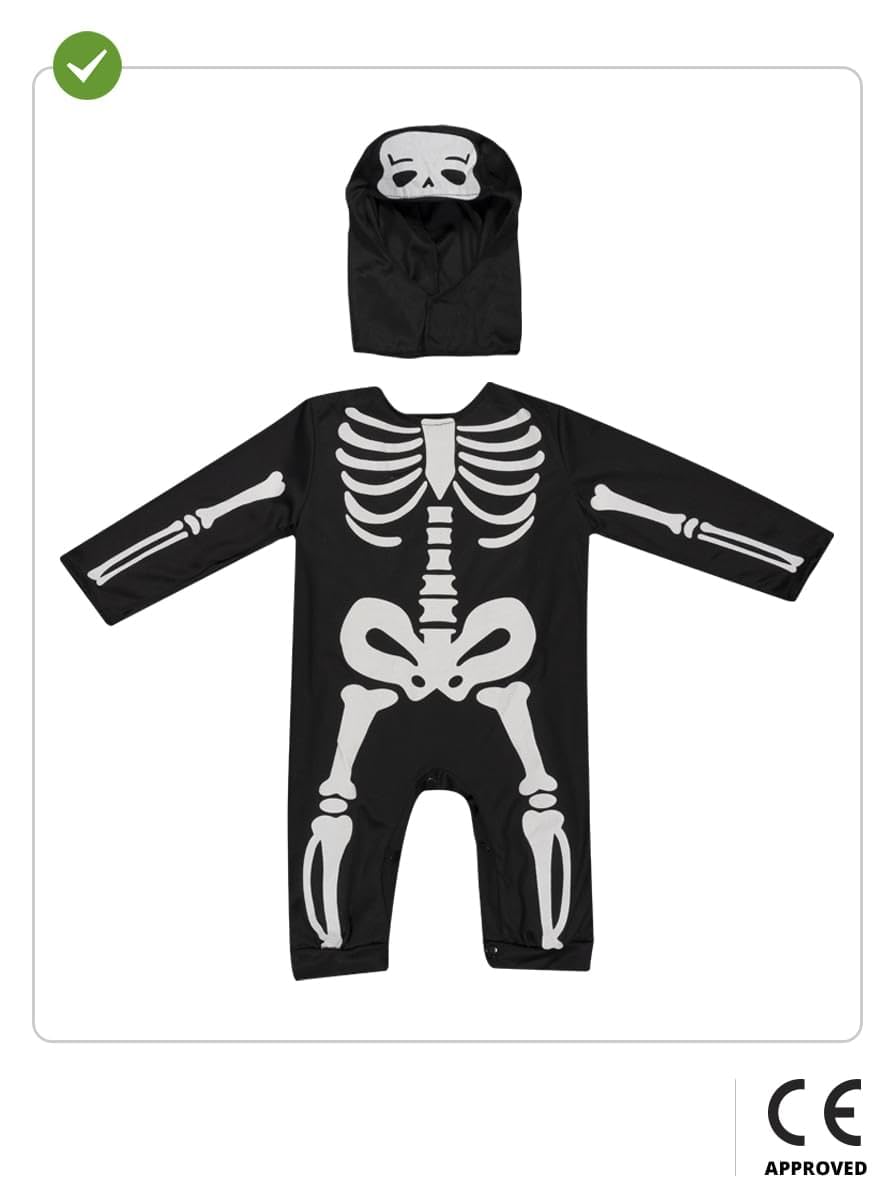 Disfraz De Esqueleto Calavera Mexicana Para Bebé 6-12 Meses - Mono Y Patucos Incluidos - Ideal Para Halloween Y Día De Muertos Por Funidelia