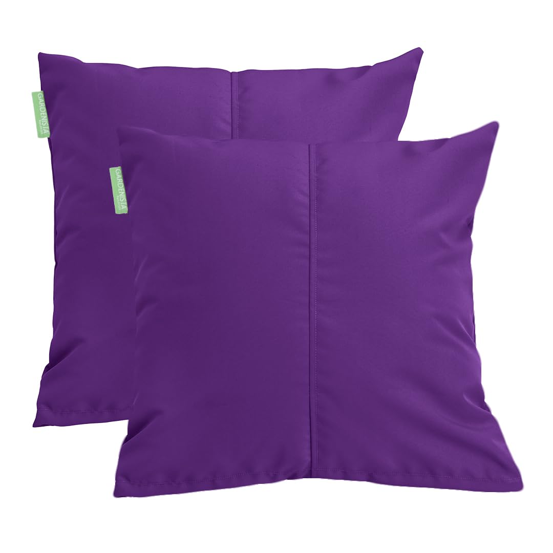 Gardenista Purple Large Garden Scatter Cushion | Water Resistant Hollowfibre Filled Outdoor Seating Furniture Pillow | Great For Patio Rattan Chairs | Comfy & Lightweight (2, )
