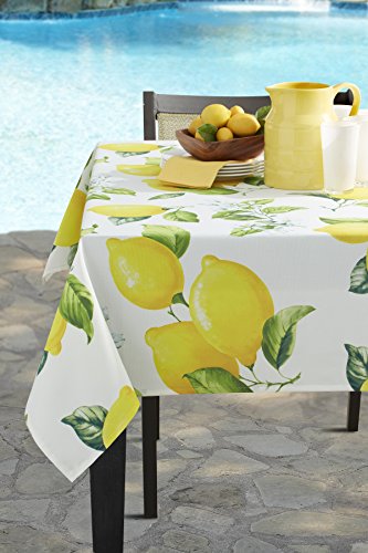Best Quality 🔥 Benson Mills Citrina Indoor/Outdoor Spillproof Tablecloth (70" Round)