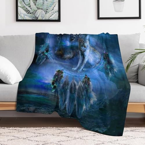 Couverture polaire de flannel loup impression 3D haute définition pour linge de lit - 3