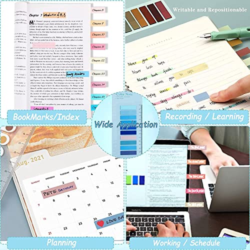Image of Sticky Tabs Sticky Index Tabs for Annotating Books Page Markers Transparent Sticky Notes Colorful Morandi Sticky Book Tabs (3 Packs | 600 Pcs Notes)