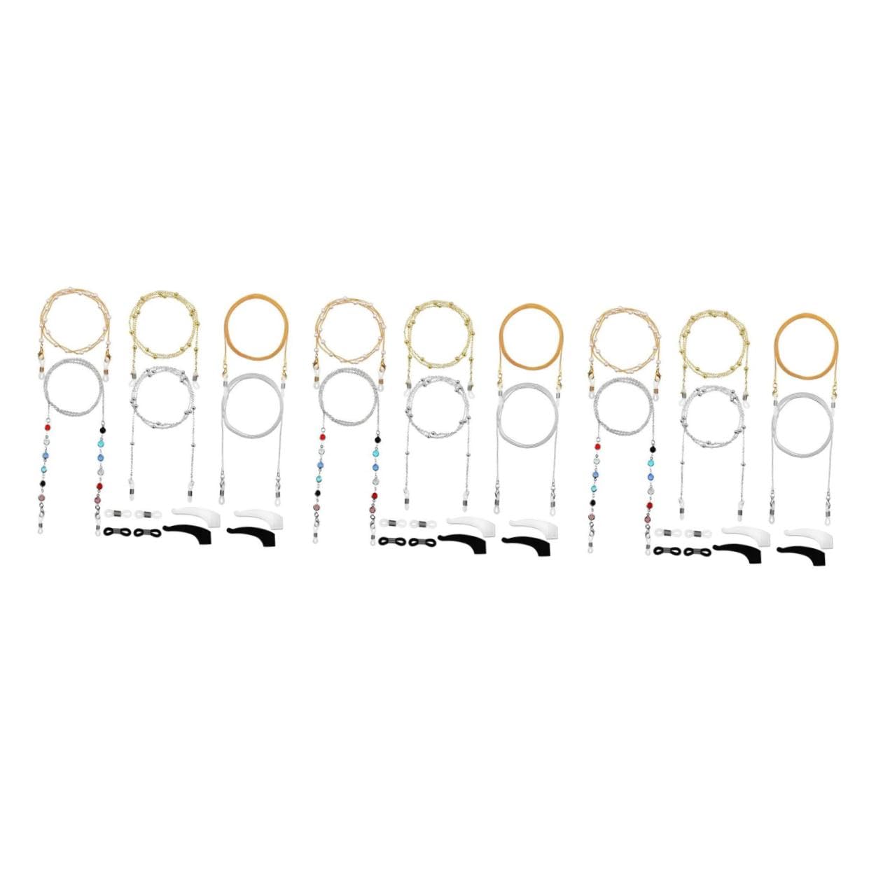 LIFKOME Cadena De Máscara De Cadena Para Gafas Conector De Cadena De Anteojos Cadenas De Gafas Con Cuentas Delicadas Cadenas De Gafas Retenedor Antigafas Taladro De Doble Cara