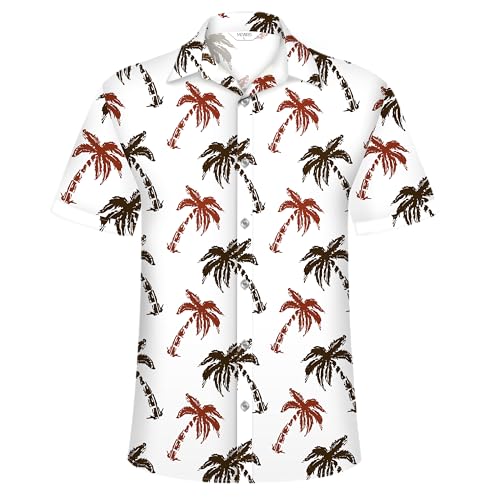 Image of Hawaiian Shirt for Men Tropical Shirts Summer Beach Button Down Short Sleeve Luau Aloha Floral Cruise Vacation Outfit 2026